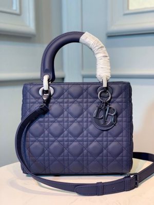 4-Christian Dior Medium Ultramatte Lady Dior Bag Blue For Women 9.5In24cm Cd M0565iloi_M85b   9988