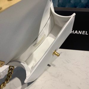 2-Chanel Small Boy Handbag White For Women Womens Bags Shoulder And Crossbody Bags 7.8In20cm A67085   9988