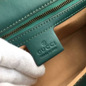 3-Gucci Gg Marmont Small Matelass Shoulder Bag Green Matelass Chevron For Women 10In26cm 443497   9988