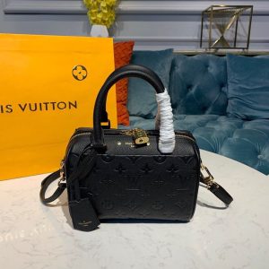 4-Louis Vuitton Speedy Bandouliere 20 Monogram Empreinte Black For Women Womens Handbags Shoulder And Crossbody Bags 7.8In20cm Lv M42394   9988