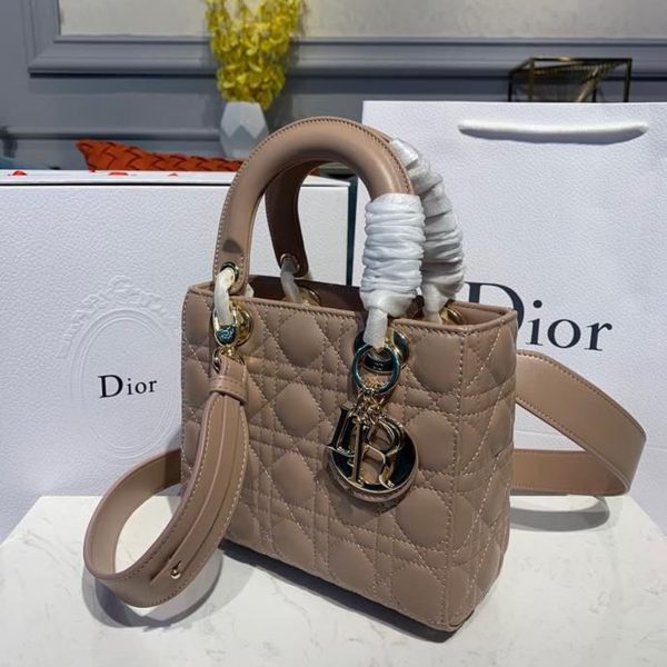 6 christian dior small lady dior bag gold toned hardware beige for women 8in20cm cd 9988