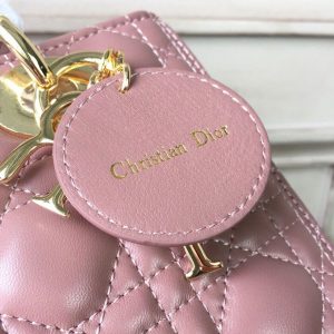 3 christian dior medium lady dior bag gold toned hardware dusty pink for women 24cm9in cd 9988