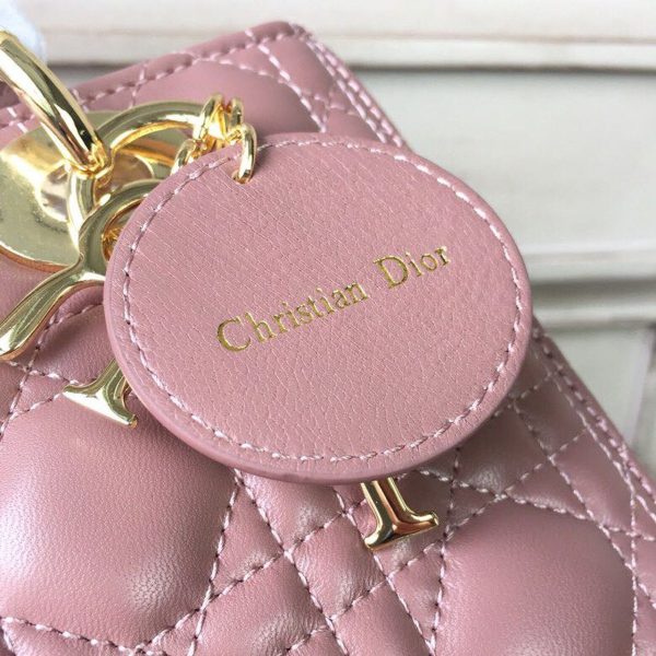 3 christian dior medium lady dior bag gold toned hardware dusty pink for women 24cm9in cd 9988