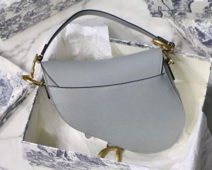 1 christian dior saddle bag light blue grained gold toned hardware for women 25cm10in cd 9988