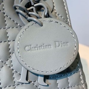 christian dior mini lady dior bag with chain matte hardware springsummer collection pewter blue for women womens handbags 18cm cd 9988