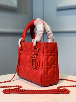 7 christian dior mini lady dior bag with chain matte hardware springsummer collection red for women womens handbags 18cm cd 9988