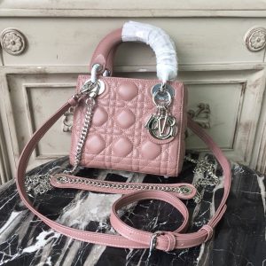 4 christian dior mini lady dior bag with chain silver hardware dusty pink for women 65in17cm cd 9988