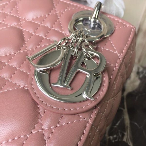 6 christian dior mini lady dior bag with chain silver hardware dusty pink for women 65in17cm cd 9988