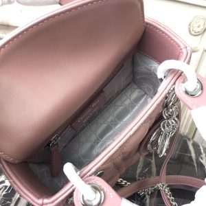 9 christian dior mini lady dior bag with chain silver hardware dusty pink for women 65in17cm cd 9988