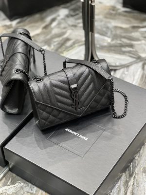 3-Saint Laurent Small Bag Black In Mix Matelasse For Women 8.2In21cm Ysl 600195Bow981000   9988
