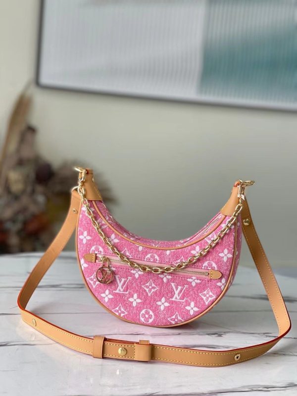 4 louis vuitton loop since 1854 jacquard pink by nicolas ghesquire for cruise show womens handbags 91in23cm lv m81166 9988