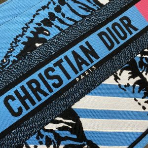 1 christian dior medium dior book tote bright blue and bright pink djungle pop embroidery bluepink for women womens handbags 36cm cd m1296zron m888 9988