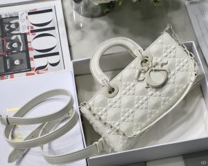 christian dior lady djoy bag white macrocannage technical fabric white for women womens handbags 26cm cd m0540otid m933 9988