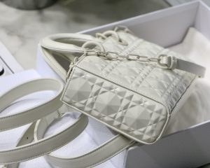 2-Christian Dior Lady Djoy Bag White Macrocannage Technical Fabric White For Women Womens Handbags 26Cm Cd M0540otid_M933   9988