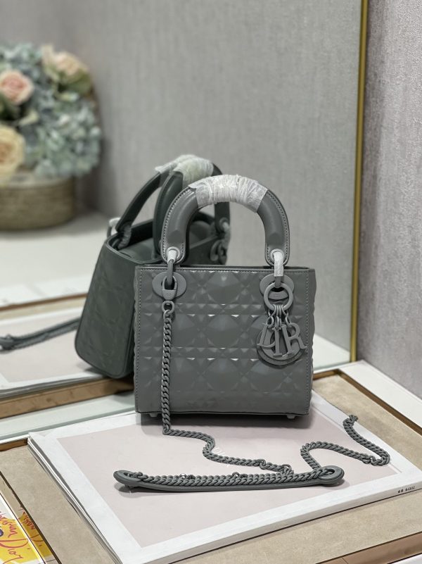 4 christian dior mini lady dior bag dark grey for women womens handbags crossbody bags 17cm cd 9988