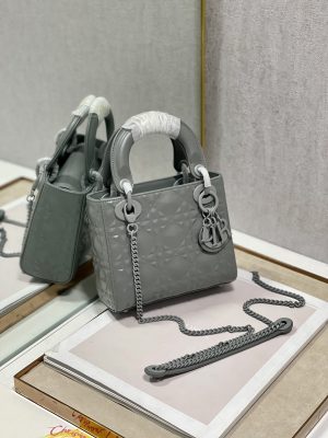 6 christian dior mini lady dior bag dark grey for women womens handbags crossbody bags 17cm cd 9988