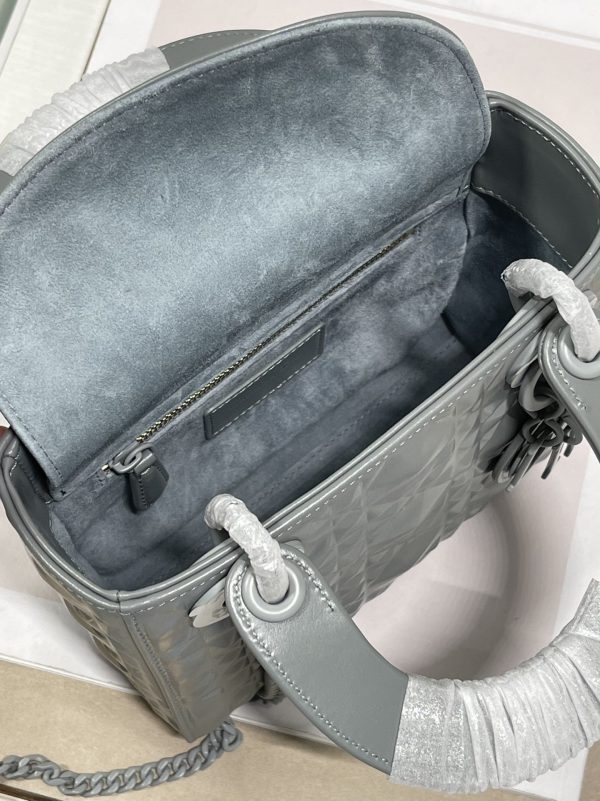 8 christian dior mini lady dior bag dark grey for women womens handbags crossbody bags 17cm cd 9988