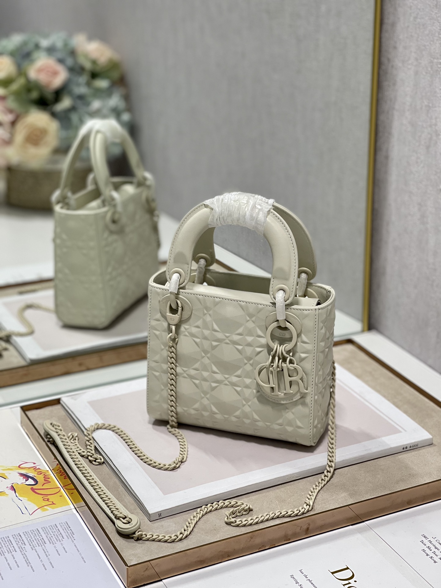 christian dior mini lady dior bag latte cannage with beaded motif beige for women womens handbags crossbody bags 18cm cd m0505inea m030 9988