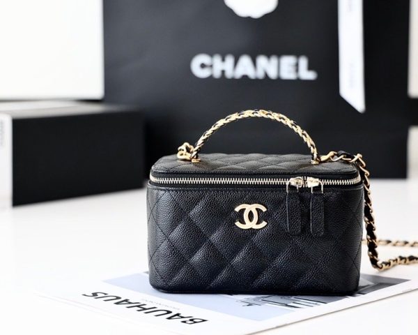 chanel small vanity case black for women 67in17cm as3171 9988