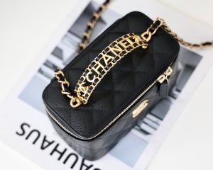 4-Chanel Small Vanity Case Black For Women 6.7In17cm As3171   9988