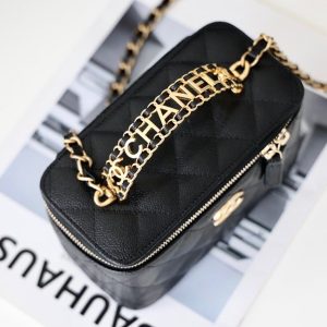 Серые женские кеды Chanel - Chanel Small Vanity Case Black