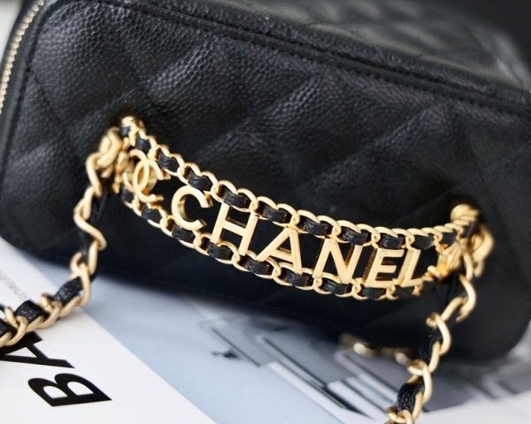 7 chanel small vanity case black for women 67in17cm as3171 9988