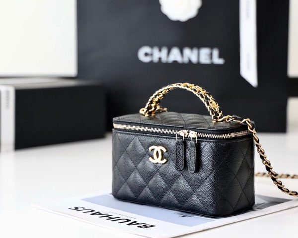 11 chanel small vanity case black for women 67in17cm as3171 9988