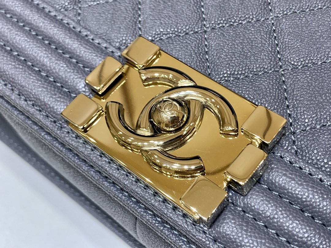 1 chanel boy handbag dark grey gold toned hardware for women 98in25cm 9988