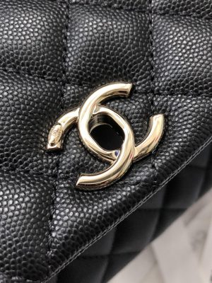 chanel classic mini flapbag top handle black for women 75in19cm 9988 1