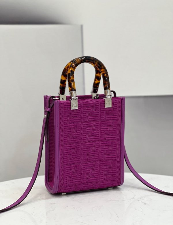 3 fendi mini sunshine shopper purple for women womens handbags shoulder and crossbody bags 71in18cm ff 8bs051 9988