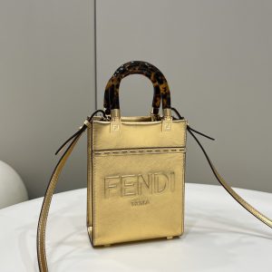 2 fendi mini sunshine shopper gold for women womens handbags shoulder and crossbody bags 71in18cm ff 8bs051ajh7f1gnn 9988