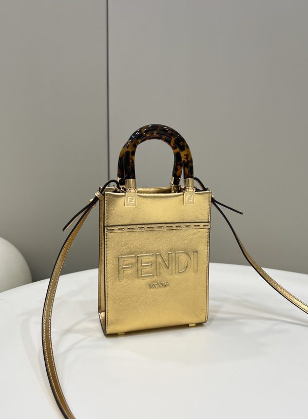 2 fendi mini sunshine shopper gold for women womens handbags shoulder and crossbody bags 71in18cm ff 8bs051ajh7f1gnn 9988