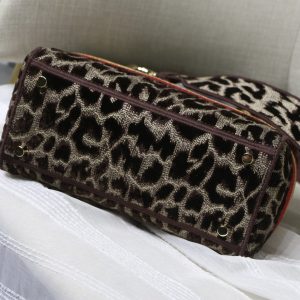 2 christian dior medium lady dlite bag leopard brown for women womens handbags crossbody bags 24cm cd 9988