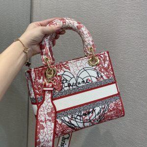 christian dior medium lady dlite bag red for women womens handbags drawstring crossbody bags drawstring 24cm cd 9988