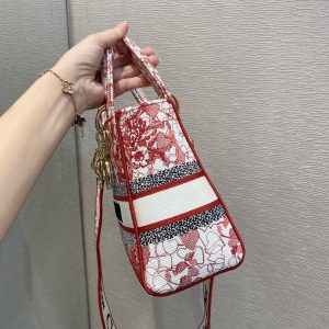 3 christian dior medium lady dlite bag red for women womens handbags crossbody bags 24cm cd 9988