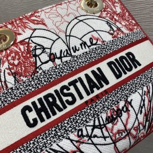 7 christian dior medium lady dlite bag red for women womens handbags crossbody bags 24cm cd 9988