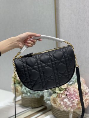 2-Christian Dior Medium Dior Vibe Hobo Bag Black Cannage Black For Women Womens Handbags Crossbody Bags 30Cm Cd M7201onoa_M911   9988