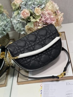3-Christian Dior Medium Dior Vibe Hobo Bag Black Cannage Black For Women Womens Handbags Crossbody Bags 30Cm Cd M7201onoa_M911   9988