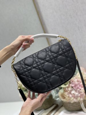 4-Christian Dior Medium Dior Vibe Hobo Bag Black Cannage Black For Women Womens Handbags Crossbody Bags 30Cm Cd M7201onoa_M911   9988