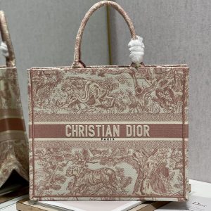 4 christian dior large dior book tote red toile de jouy embroidery light red for women womens handbags 42cm cd 9988