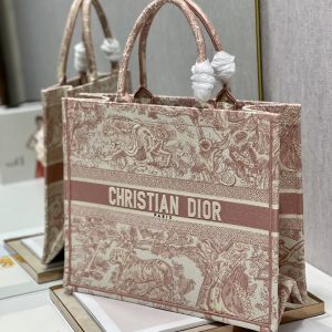 6 christian dior large dior book tote red toile de jouy embroidery light red for women womens handbags 42cm cd 9988