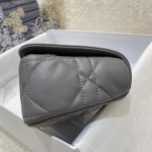 2-Christian Dior Mini Dior Caro Bag Gray Padded Macrocannage Gray For Women Womens Handbags Crossbody Bags 20Cm Cd   9988