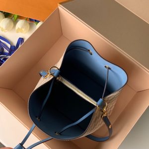 louis vuitton neonoe mm bucket bag damier azur canvas bleuet blue for women womens handbags shoulder and crossbody bags 102in26cm lv n40153 9988
