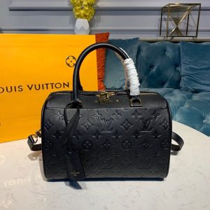 4-Louis Vuitton Speedy Bandouliere 25 Monogram Empreinte Black For Women Womens Handbags Shoulder And Crossbody Bags 9.8In25cm Lv M42401   9988