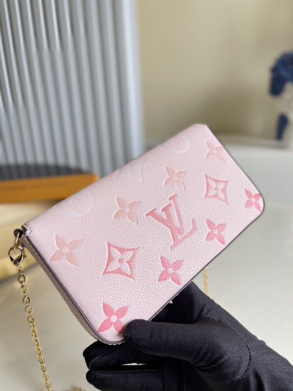 1 louis vuitton felicie pochette monogram empreinte pink for women womens bags shoulder and crossbody bags 83in21cm lv m80498 9988