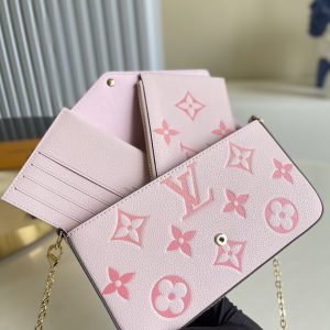 6 louis vuitton felicie pochette monogram empreinte pink for women womens bags shoulder and crossbody bags 83in21cm lv m80498 9988