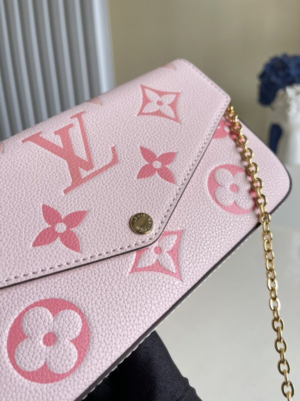7 louis vuitton felicie pochette monogram empreinte pink for women womens bags shoulder and crossbody bags 83in21cm lv m80498 9988