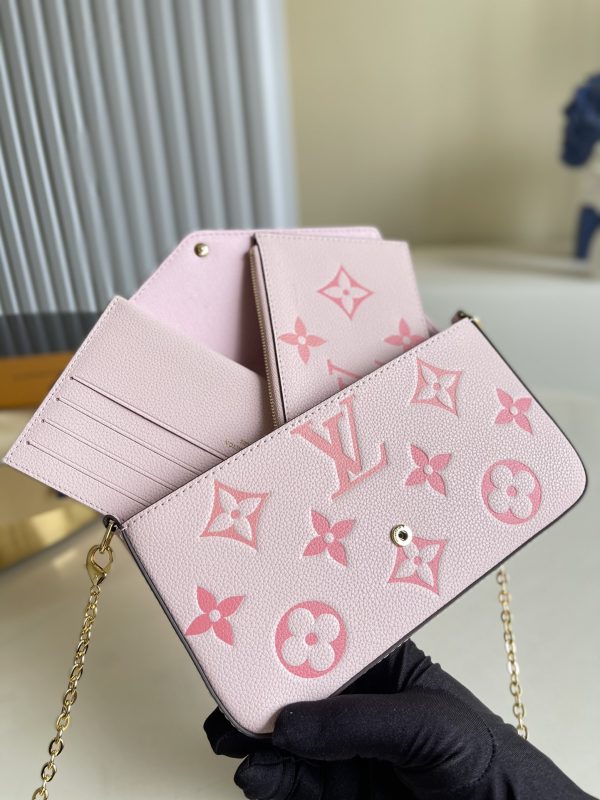 13 louis vuitton felicie pochette monogram empreinte pink for women womens bags shoulder and crossbody bags 83in21cm lv m80498 9988