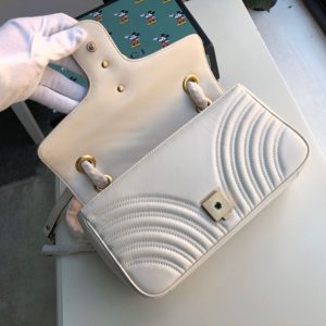 1-Gucci Gg Marmont Small Matelass Shoulder Bag White Matelass Chevron For Women 10In26cm 443497 Dtdit 9022   9988