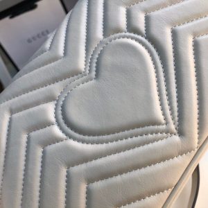 2-Gucci Gg Marmont Small Matelass Shoulder Bag White Matelass Chevron For Women 10In26cm 443497 Dtdit 9022   9988